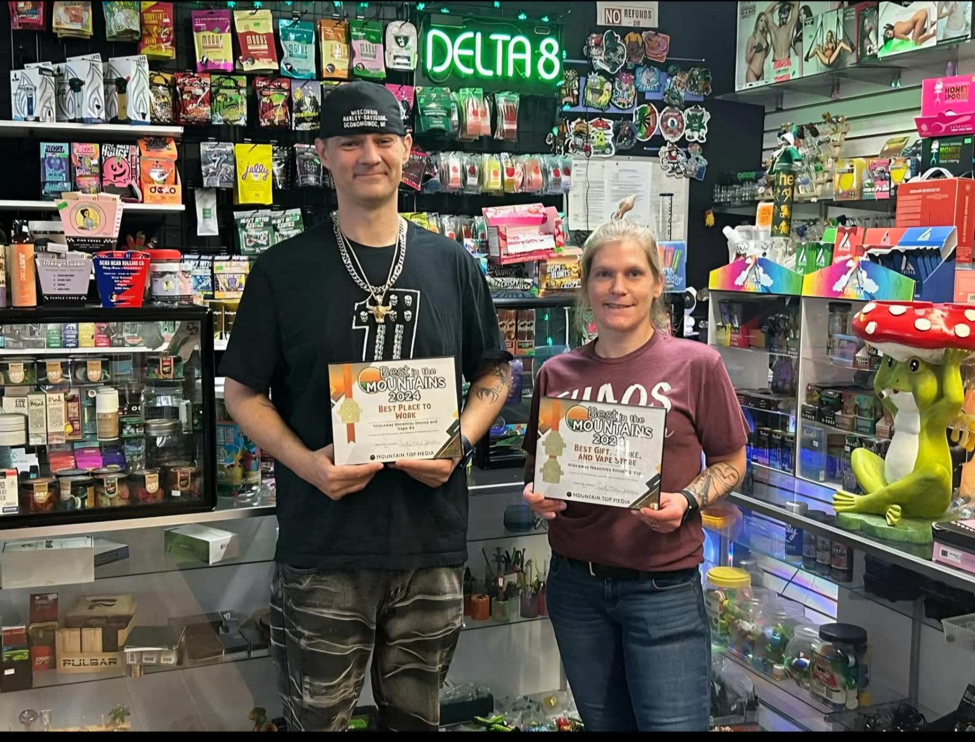 Mike and Dee, owners of Hideaway Novelties