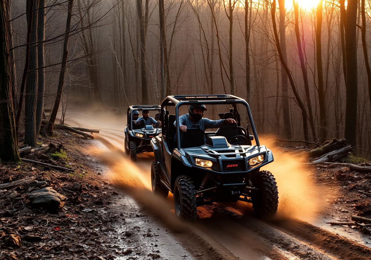 Side-by-sides riding the Hatfield-McCoy Trails